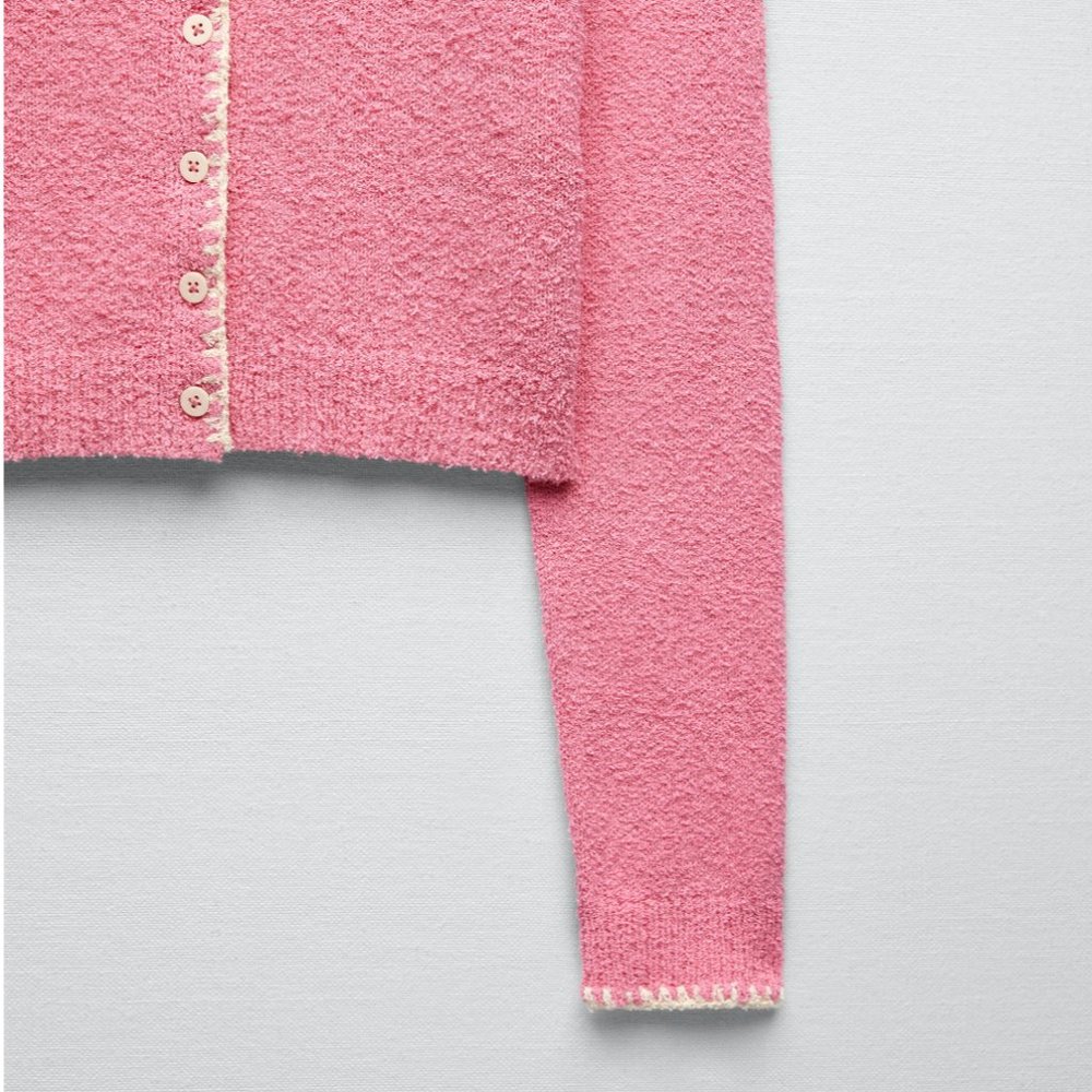 Zara Knit Cropped Jacket S - Picture 9 of 9